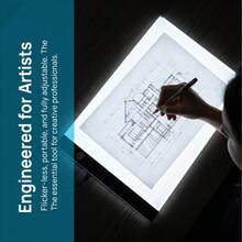 صندوق إضاءة LED قابل للتعديل A3s/A4s/A5 للتتبع والرسم، لوحة إضاءة حماية العين للرسم بالألماس، لوحة إضاءة LED للرسم بالألماس، صندوق إضاءة أدوات الرسم بالألماس، طاولة النسخ، لوحة إضاءة فائقة النحافة مع مقياس للفنانين، شفافية أفضل، سهولة استخدام أفضل، لمسة دقيقة، محمولة، أبيض بارد ومزايا أخرى، يأتي مع كابل بيانات، 4 مشابك تثبيت، صندوق إضاءة تتبع يعمل بالطاقة USB، لوحة إضاءة الفنان للرسم بالألماس، الرسم، الرسم اليدوي للرسوم المتحركة، التتبع، تتبع الخط العربي، صنع بطاقات DIY والمزيد - ج-أسود - مشاهدة 3