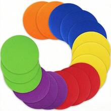 4 Inch Carpet Spot Markers, Fixed Multi-Color Round Dots For Classroom Seating, Suitable For Games And Teachers (6 Colors), Back To School - A - View 7