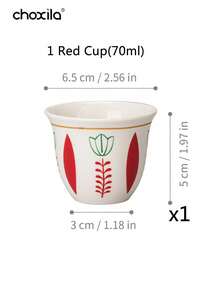 choxila 6 Buah Cangkir Teh Keramik Arab Motif Tulip 70ml dengan Tatakan Gelas Poliester Anti Selip Motif Tulip Merah Timur Tengah, Alas Isolasi Bundar Buatan Tangan Bergaya Retro untuk Ruang Teh, Kantor, dan Acara Kumpul-kumpul, Hadiah Ideal untuk Ulang Tahun, Wisuda, dan Dekorasi Rumah - cangkir kopi tulip - View 11