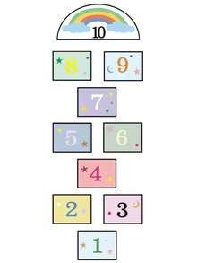 1 Set Of Hopscotch Tiles, Puzzle Game Stickers, To Improve Hand-Eye Coordination. Suitable For Indoor Play. - Multicolor - View 6