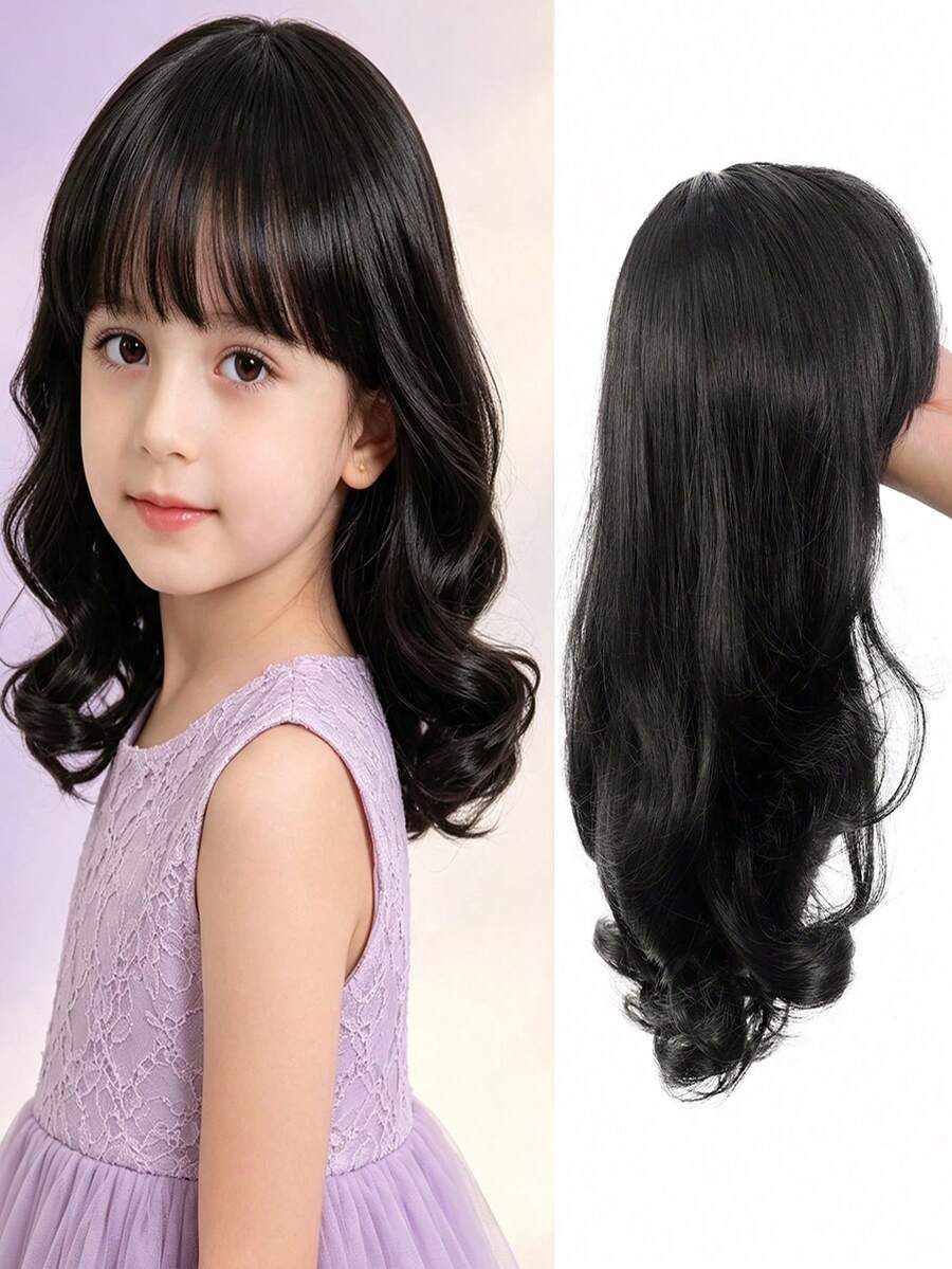1pc Synthetic Short Curly Wavy Wig - Girls Cosplay Wig, Halloween