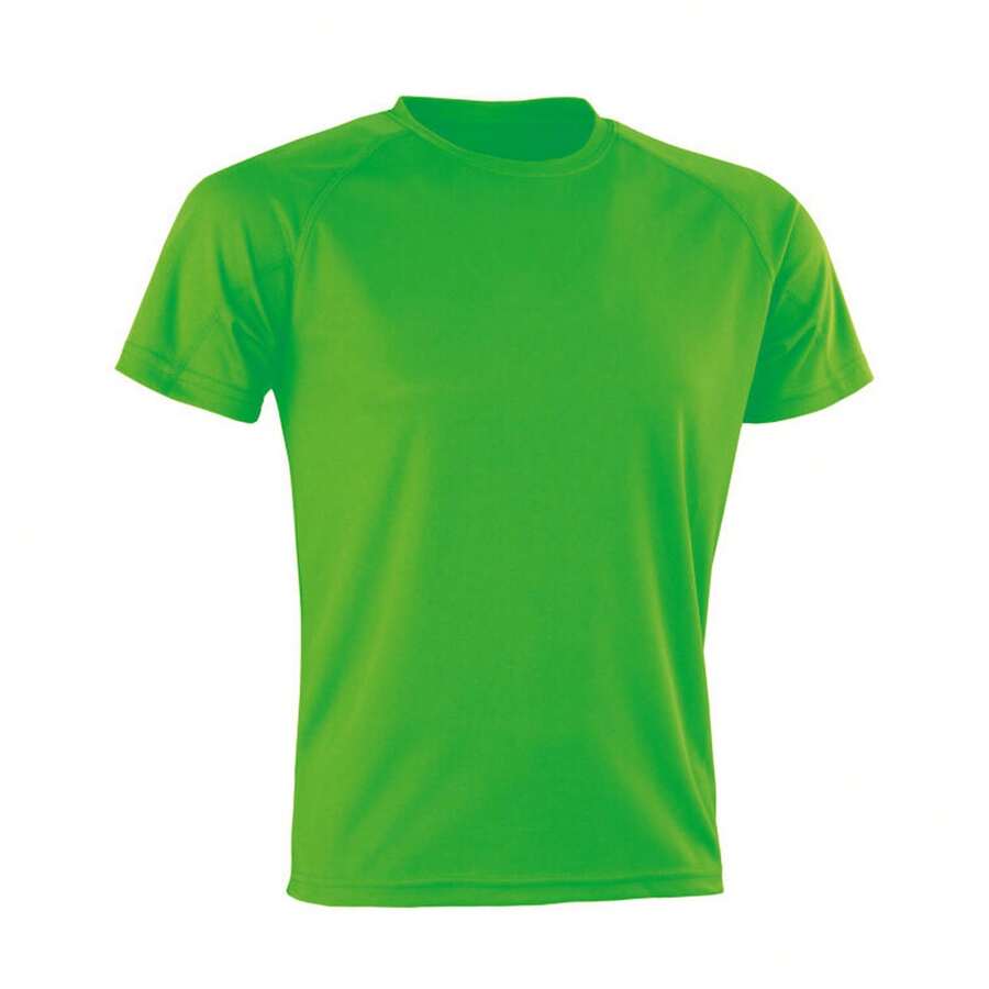 Spiro Mens Impact Aircool T-Shirt - Fluorescent Green - View 1