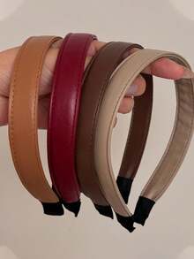 1pc New Vintage Elegant PU Leather Headband Hair Hoop Hair Clip Hair Accessory For Women - Multicolor - View 12