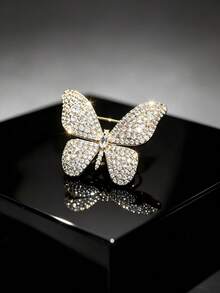 1/2pcs Women's Wedding Party Valentine's Day Brooch Butterfly Rhinestone High-End Luxury Silver Brooch - Multicolor - View 12