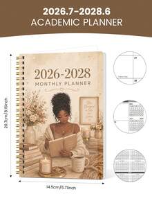 Trees 2026–2028 24-Month Planner, 1/2 Year Weekly And Monthly Calendar With Monthly Overview And Notes, Suitable For Improving Efficiency, Appointment Management And Goal Setting, Back To School Supplies, Office Desk Accessories - Multicolor - View 5