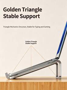 Aluminum Alloy Folding Laptop Stand, Desktop Height Adjustable Foldable Storage Heat Dissipation Tablet Stand, Hollow Heat Dissipation Design, Portable And Foldable, Comes With Storage Bag, Stable Angle And Anti-Slip. Suitable For Home Desk, Office, Outdoor Commute, Compatible With Various Laptops, Ideal For Students And Office Workers, Raise Screen To Protect Cervical Spine. - Multicolor - View 8