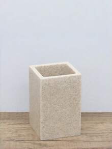 Sandstone Color Bathroom Accessories, Modern Farmhouse Style, Including Toothbrush Holder, Soap Dispenser, Tray, Tumbler And Cotton Swab Holder - Sandstone - View 10