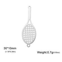 TEAMER 3pcs/Pack Minimalist Hollow Volleyball, Basketball, Baseball, Racket Pendant Fashion Sports Ball Element Handmade DIY Accessories For Bracelet, Necklace, Earrings, Keychain, Bag Charm - Ball Series - View 15