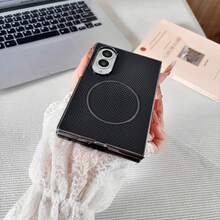 Casing Ponsel Kulit PU Kotak-kotak Minimalis Premium Berlapis Elektroplating Kompatibel dengan Galaxy Z Fold 8 Fold 8 Ultra 7 6 5 4 Casing Pelindung Bisnis Anti-Jatuh Lengkap Tersedia Pengisian Daya Nirkabel - Hitam - View 7