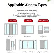 Anti-Mosquito Screen Mesh, Self-Install Hook And Loop Screen, Household Self-Adhesive Window Screen, Simple Invisible Screen Curtain - Style - View 4