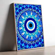 5D Diamond Painting Kit Evil Eye Mandala Wall Art DIY Round Diamond Painting Handmade, Sparkling Crystal Diamond Mosaic Design, Handmade Gemstone Sticker Home Decor, Suitable For Living Room Bedroom Wall Decoration, Mysterious Guardian Style Art Ornament, Creative Holiday Gift For Female Friends And Family - Sets - View 5