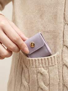 Women's Portable Foldable Jewelry Roll Coin Purse, Mini Snap Jewelry Organizer Bag With 4 Compartments, Travel Earring Necklace Storage Bag/Coin Wallet, 5 Multi-Color Options For Daily Commute, Business, Vacation, Suitable For Necklaces, Rings, Ideal For Anniversary, Gift Bag, Christmas Gift - Multicolor - View 9