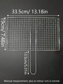 1pc Rectangular Wavy BBQ Grill Rack - Stainless Steel Material, Fish Clip, Meat, Vegetable, Suitable For Home And Outdoor Cooking, BBQ Accessories - Barbecue Net - View 11