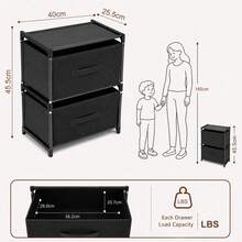 Drawer Chest – Storage Tower For Organizing Clothes, Accessories & Daily Essentials In Bedroom & Wardrobe - White 2-tier - View 2