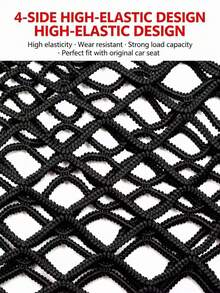 1pc Car Seat Middle Storage Mesh Pocket, Elastic Car Storage Net Bag, Front Row Divider Mesh, Universal Car Organizer Storage Bag - Multifunctional Storage Net - View 5