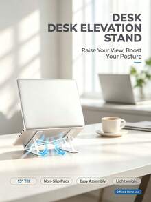 Adjustable Height Laptop Stand Desktop Riser Portable Foldable Lightweight Durable Tablet Holder - Multicolor - View 3