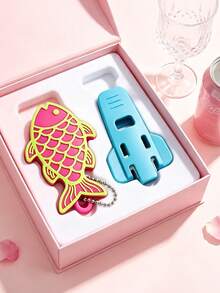Pink Fish-Shaped Can Pull Tab Opener, Bottle Opener, Multifunctional Handheld Plastic Can And Bottle Opener Set, Kitchen Tool For Elderly, Beverage Can Label Opener, Aluminum Beverage Can Opener Protector For Cola, Beer, Soda Can Label Lid, Simple Manual Plastic Protective Ring, Lift-Up Beer Cap, Cold Drink Label Lid, Aluminum Beverage Dust Cover - View 3