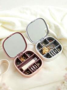1pc Personalized Custom Jewelry Storage Box, Portable Jewelry Organizer Travel Jewelry Box For Lipstick, Necklace, Earrings, Multi-Functional Jewelry Box - Multicolor - View 3