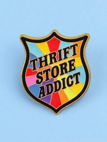 1pc English Letter Colorful Metal Brooch Graffiti Personalized Creative Bag Clothing Accessory Pin - Multicolor - View 3