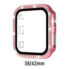 黑色、銀色、玫瑰金、藍色通用保護殼，適用於男女性 40mm 41mm 42mm 44mm 45mm 46mm 49mm，PC 硬質材質，附水鑽直角邊框與螢幕保護貼 2-in-1 防撞防刮防塵，相容 Ultra 3 2 1 系列 10 SE 9 8 7 6 5 4 系列 - 彩色 - 查看 51