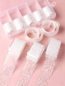 White Lace Flower Transfer Paper 10 Styles (Non-Adhesive) - 白色 - 查看 1