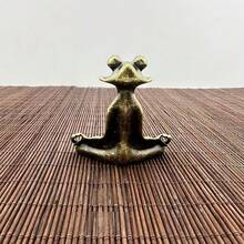 Meditation Frog Figurine Kung Fu Frog Incense Burner Exquisite Metal Desktop Decor Small Statue Yoga Meditation Sleep Aid Relaxation - Multicolor - View 9