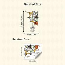 1/3/5pcs Halloween Glass Window Decal, Web Pumpkin Ghost Static Sticker, Door Frame Sign For Home Office Party Glass Windows And Doors - Spider Web Window Sticker - View 12