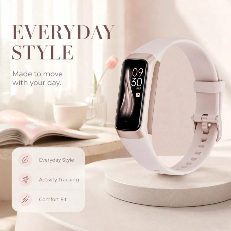 Women's Fashion Smart Watch Silicone Strap Sports Mode Weather Notification Display Customizable Watch Face Activity Tracker - View 1