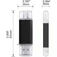 Biyetimi 高速 USB 隨身碟 OTG U 盤 64GB 128GB 可旋轉 U 盤 32GB 8GB 相容 Android Micro/PC 商務禮品 - 黑色 - 查看 5