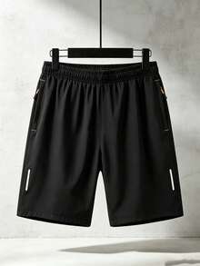 Men's Sports Shorts Suitable For Spring, Summer, Autumn Wear Running, Fitness, Sports Black - Black - View 2