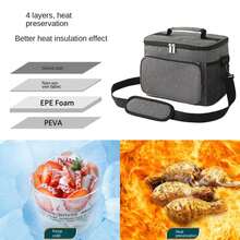 NEWHEY 1 X Shoulder Bag Lunch Bag Insulated Drinks Bag With Adjustable Shoulder Strap Waterproof Large Capacity Black,Food Bags - Multicolor - View 6