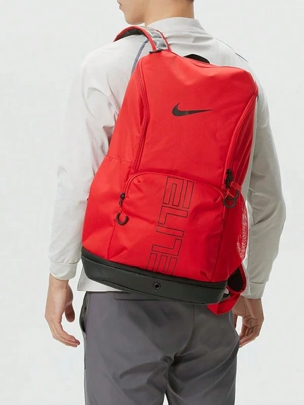 Nike 中性戶外大容量可調節氣墊運動背包,尺寸約 50*30*22cm - 紅色/黑色 - 查看 1