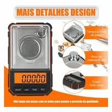 KIT com 4 Mini Balanças Digitais de Alta Precisão Profissional, Medição Exata de 0,001g a 50g, Equipamento Compacto e Versátil para Cozinha, Padaria e Laboratório, sem bateria - cor laranja - Visão 4