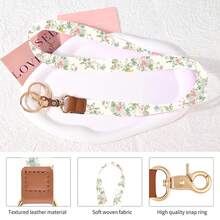 Key Lanyard, Long Neck With Metal Hook, Can Be Used To Hang ID Cards, Cute Lanyard Keychain - Spring Wildflowers - View 5