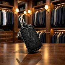 Men's PU Leather Wallet & Key Holder, Black Minimalist Business Wallet Set, Multi-Function Card Slots & Coin Storage, Fashionable Portable Men's Gift, Perfect Gift For Father, Boyfriend, Husband, RFID Anti-Theft Carbon Fiber Pop-Up Card Holder (Gift Box Not Included) - Black - View 7