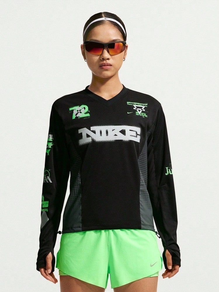Nike Kaos Rajut Lengan Panjang Tanpa Kerah Wanita AS W NK SWIFT JERSEY TOP LS NV TIM7543-010 - hijau neon - View 1