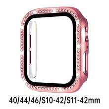 黑色、銀色、玫瑰金、藍色通用保護殼，適用於男女性 40mm 41mm 42mm 44mm 45mm 46mm 49mm，PC 硬質材質，附水鑽直角邊框與螢幕保護貼 2-in-1 防撞防刮防塵，相容 Ultra 3 2 1 系列 10 SE 9 8 7 6 5 4 系列 - 彩色 - 查看 62