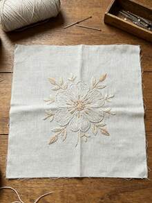 4件裝米白色雙色調 50x50cm 仿亞麻正方形布料，手工刺繡底材，適合手工工作室與居家創作者，可用於製作刺繡枕套、節日裝飾，紋理均勻，縫線平滑 - 仿亞麻刺繡布 - 查看 4
