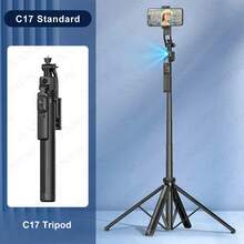 AXNEN 3-In-1 Aluminum Alloy Bluetooth Selfie Stick With Auto Face Tracking Tripod For Smartphones, 360° Rotatable With Wireless Remote And Phone Holder, Compatible With IPhone 16/15/14/13/12 Pro, Android Phones, Black - Multicolor - View 15