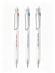 10pcs New Click Neutral Pen, Japanese Minimalist Transparent Barrel With Soft Rubber Grip, ST Needle Tip, Black Ink - Ballpoint Pen - View 3