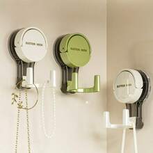 1pc Suction Cup Hooks With Suction Cup Hooks, Powerful Vacuum Drilling Free And Self-Adhesive Towel Rack, No Trace Adhesive Hooks Behind Bathroom Doors, Suitable For Bathrooms And Kitchens, Practical Hooks, Utility Hooks - Multicolor - View 1