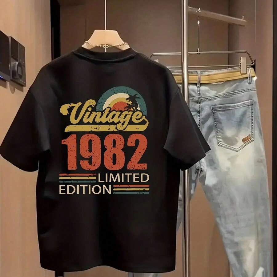Vintage-T-Shirt für Herren, limitierte Sommer-Edition, Retro-Sammlerstück. Unisex-Streetwear, , originell, bequem, hochwertige Qualität, top! - Schwarz - Übersicht 1