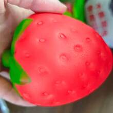1PC-Squishy Strawberry-Slow Rebound Simulation Fruit-Squishy Slow Rebound Fruit Pu Material-Simulation Food Peach Watermelon Banana Pineapple StrawberrySoft-Soft Squeeze Toy-Healing Soft-Portable Office Stress Relief Tool-Student Teenager Adult - Multicolor - View 9