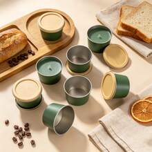 HIZTGHC 9/16pcs Empty Candle Tins With Wood Grain Lid, Matte Dark Green Mini Candle Tins, 2.56"*1.54"(6.5*3.9cm) Metal Candle Containers, Suitable For DIY Candle Making, Aromatherapy, Storage - Multiple Styles - View 5