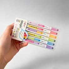 1/6pcs Dual-Tip Stamp Pens, Cute Pattern Colorful Stamp Pens, Built-In Stamp, Multi-Color Decorative Diary Pens, Suitable For Journaling, Scrapbooking, Note Marking, Painting Crafts, Creative Stationery And Back To School Supplies For Students And Children. - Same Style - View 10