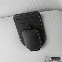 1pc Car Storage Bag, Multifunctional Fashion Glasses Holder, Compact Space-Saving Design, Dual Slot, Strong Magnetic Closure, Easy Access, Practical Car Accessory - A - View 5