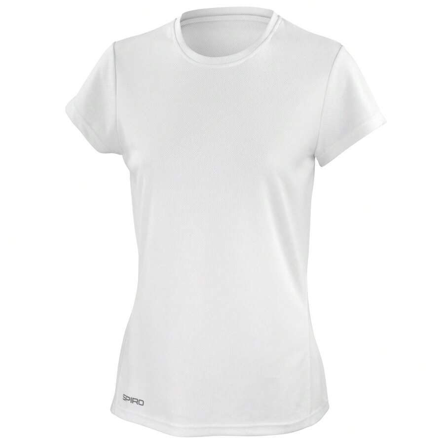 Spiro Womens/Ladies Sports Gym Quick-Dry Performance T-Shirt XS-XL - White - View 1