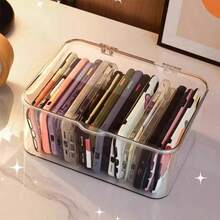 1pc Transparent Plastic Hair Accessory Storage Box With Hinged Lid, Dust-Proof Clear Organizer For Hair Ties, Hair Clips, Headbands And Small Jewelry - Multicolor - View 8