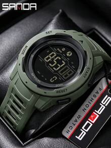 SANDA. SANDA Men Watch Pedometer Alarm Clock LED Digital Wrist Watch Multifunctional Outdoor Sport Shockproof Watches For Men - one-size - View 2