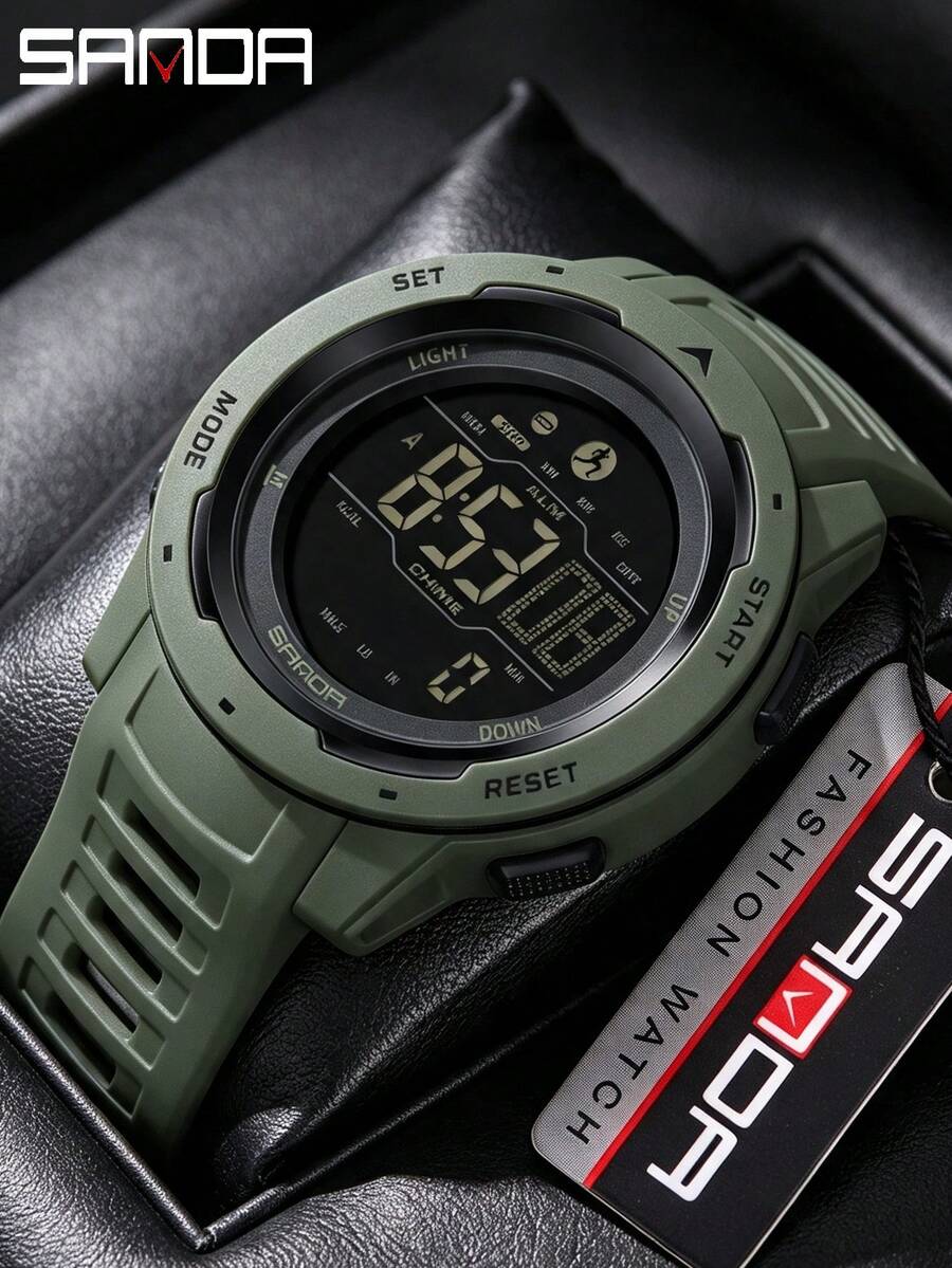 SANDA. SANDA Men Watch Pedometer Alarm Clock LED Digital Wrist Watch Multifunctional Outdoor Sport Shockproof Watches For Men